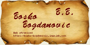 Boško Bogdanović vizit kartica